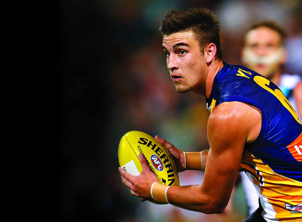 FITTING IN: The Eagles’ Elliot Yeo looks to handpass in the round five clash with Port Adelaide. FITTING IN: The Eagles’ Elliot Yeo looks to handpass in the round five clash with Port Adelaide.